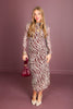 Z SUPPLY Sevilla Zebra Velvet Rouge Long Sleeve Midi Dress