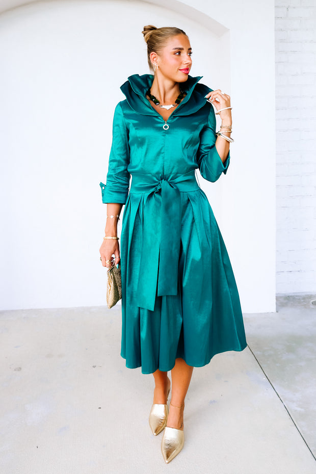 joseph ribkoff green dress Opulent 3/4 Sleeve Midi ProductID: 91599