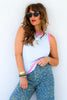 DOORBUSTER Amber Sleeveless Chambray Striped Sleeveless Sweater