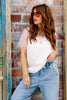 Simply Alluring White Lace Short Sleeve Blouse