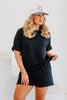 On The Go Black Short Sleeve Shorts Set