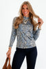 Tribal Satin Sky Long Sleeve Top