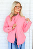 DOORBUSTER Chill in the Air Coral Blaze Long Sleeve Quilted Jacket