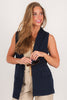 Down to Earth Navy Sleeveless Blazer