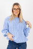 Free People Frankie Della Robbia Blue Cable Sweater