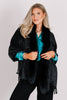 Mitchie's Black Beaded Fox Trim Scarf