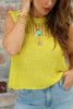 Told You So Yellow Crochet Sleeveless Top