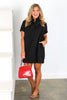 Mya Black Short Sleeve Mini Dress