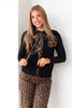 Edith Black Leopard Tie Vest