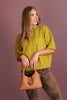 On A Dime Light Olive Short Sleeve Sweater