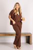 Sandy Days Deep Brown Pant Set