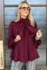 Annalise Burgundy Balloon Sleeve Blouse