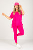 New Horizons Hot Pink Short Sleeve Lounge Set