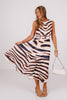 Jordan Zebra Multi Sleeveless Midi Dress