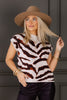 Have to Go Grey Tiger Print Sleeveless Sweater Top