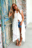 Along The Way Cream Lace Long Vest
