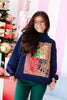Queen Of Sparkles Navy Metallic Mock Neck Sweatshirt