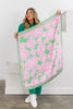 Making The Move Pink and Green Rose Pattern Scarf