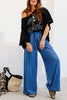 Coastal Ease Indigo Striped Wide Leg Pant