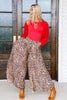 Always Calls Wide Leg Latte Leopard Print Pant