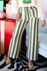 Michaela Olive Striped Wide Leg Pant