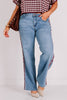 Tribal Audrey French Blue Denim Wide Leg Jean