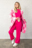 City Streets Fuchsia Plaid Coatigan