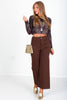 Eleanor Brown Wide Leg Pant