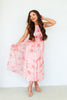 Elizabeth Floral Rose Multi Sleeveless Midi Dress