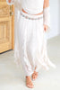 Maggia Cream Silk Midi Skirt