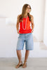 Tribal Reversible Coral Red Tank Top