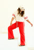Daydreamer Vintage Red Solid Track Pant