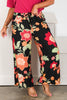 Break Free Floral Black Wide Leg Pants