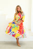 Fruit Salad 3/4 Sleeve Midi Dress