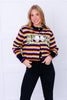 Queen Of Sparkles Striped Spooky Button Up Long Sleeve Cardigan