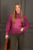 Feel Your Best Plum Lace Patchwork Long Sleeve Blouse