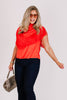 TWT® Ally Red Satin Sleeveless Blouse