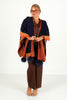 Mitchie's Navy Fox Fur Pom Pom Poncho