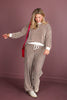 Elena Brown Striped Long Sleeve Pant Set