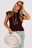 Setting Sail Brown Cap Sleeve Top