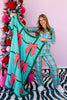 DOORBUSTER TWT®  Exclusive Green & Pink Bow Cozy Blanket
