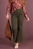 Tribal Fly Front 5 Pocket Dark Basil Wide Leg Pant