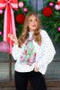 Queen Of Sparkles White & Black Polka Dot Christmas Tree Mock Neck Sweatshirt