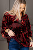 DOORBUSTER Sara Burgundy Long Sleeve Blouse