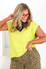 Selena Lime Short Sleeve Top