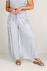 Sadie Smocked Grey Wide Leg Pant