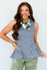 Don't Miss Navy Gingham Sleeveless Top