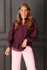 Forever And Always Chocolate Polka Dot Long Sleeve Blouse