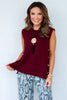 Emily Wine Sleeveless Top
