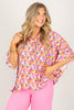 Perfectly You Coral Mix Short Sleeve Top